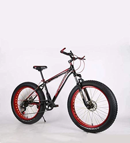 Fat Tyre Bike : ZTBXQ Fitness Sports Outdoors Upgraded Version Fat Tire Mens Mountain Bike Double Disc Brake / High-Carbon Steel Frame Cruiser Bikes 7 Speed Beach Snowmobile Bicycle 24-26 inch Wheels