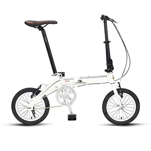 Folding Bike : 14 in City Folding Mini Compact Bike Bicycle Urban Commuter, Disc Brakes Mountain Bicycle, Ultra-Light Portable Women's City Riding Mountain Cycling for Travel Go Working