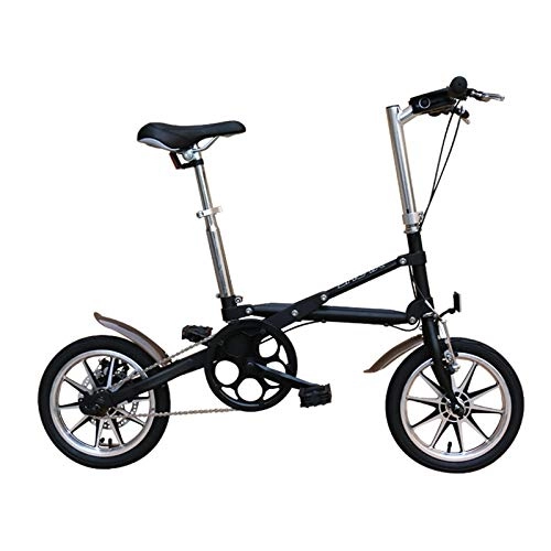 Folding Bike : 14 Inch Folding Bikes, Mini Portable Student Comfort Speed Wheel Aluminum Alloy Bicycle, Lightweight Casual Bicycle for Men Women, Shock Absorption