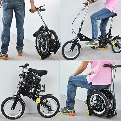 Folding Bike : 14 inch New Fashion Portable Single Speed Free Folding Bicycle Mini Foldable Bike