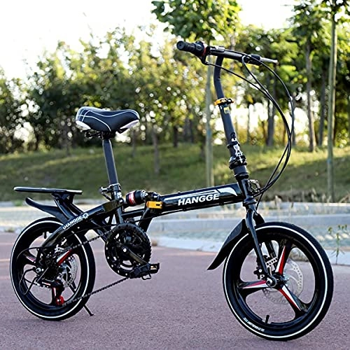 Folding Bike : 16 / 20 Inch Fold Bikes Portable Foldable Bikes with Disc Brakes Compact City Commuter Bike Mountain Bike, Folding Bicycle for Adult Men and Women Teens
