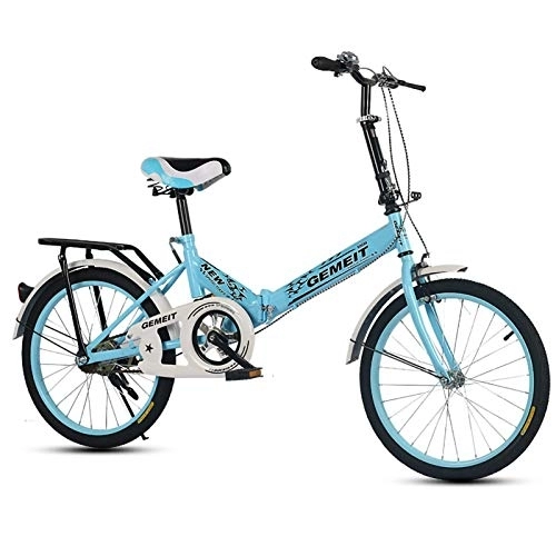 Folding Bike : 16 / 20 Inch Folding Bicycle, Adult Men Women City Folding Mini Compact Bike Urban Lightweight High Carbon Steel Folding Frame for Children Adult Boys and Girls C, 20 inches
