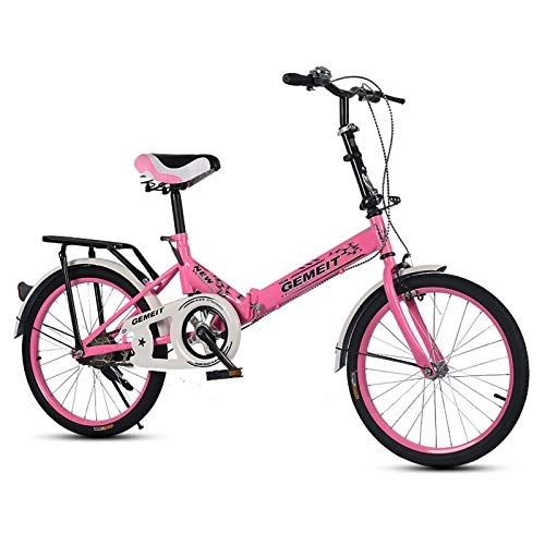 Folding Bike : 16 / 20 Inch Folding Bicycle, Adult Men Women ​​City Folding Mini Compact Bike Urban Lightweight High Carbon Steel Folding Frame for Children Adult Boys and Girls D, 16 inches
