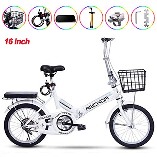 Folding Bike : 16 / 20 Inch Single Speed Portable Adult Small Student Male Bicycle Folding BikeFolding Bicycle Women'S Light Work Adult Ultra Light / 16in