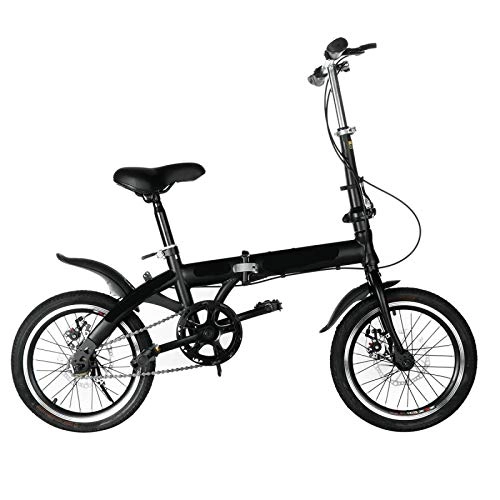 Folding Bike : 16 Inch Foldable Ultra-Light Bicycle Variable Speed Dual Brake, Folding Bicycle Non-Slip Stable Road Bike for Adult Children