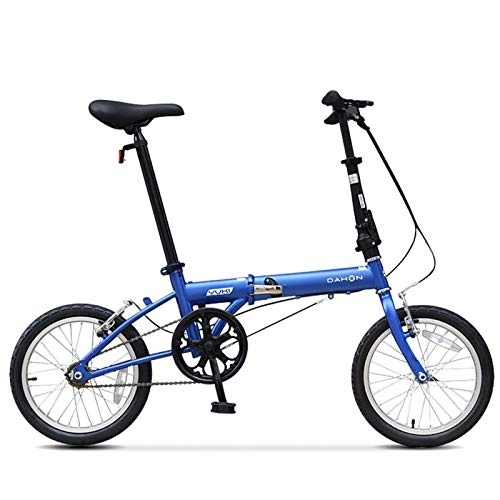 Folding Bike : 16 Inch Light Weight Mini Folding Bike, Small Wheel Folding Bike for Adults, Men, Women, Students and Children (Color : Blue, Size : 16in)