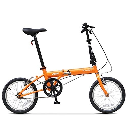 Folding Bike : 16 Inch Light Weight Mini Folding Bike, Small Wheel Folding Bike for Adults, Men, Women, Students and Children (Color : Orange, Size : 16in)