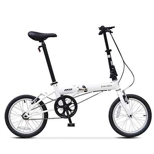 Folding Bike : 16 Inch Light Weight Mini Folding Bike, Small Wheel Folding Bike for Adults, Men, Women, Students and Children (Color : White, Size : 16in)
