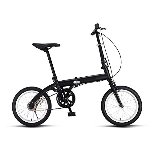 Folding Bike : 16in Adult Bikes Folding Cruiser Bike, High Strength Steel Frame Bicycle, City Compact Bicycles, Bicycle Seats for Comfort，Suitable for Ladies Students, Office Workers, Commuters ( Color : Black-b )