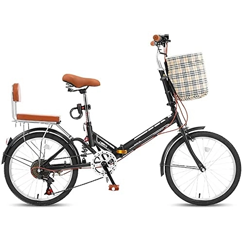 Folding Bike : 20'' Folding Bike, Ultra-light And Portable Small 6-speed Adult Male And Female Folding Bicycle With Child Safety Seat Maximum Load-bearing 150KG Free Installation