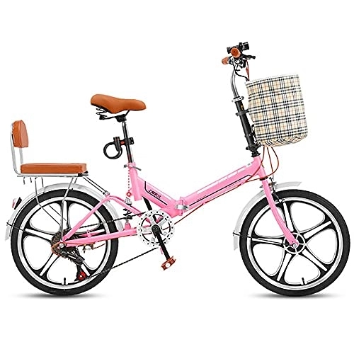 Folding Bike : 20'' Folding Bike, Ultra-light And Portable Small 6-speed Adult Male And Female Folding Bicycle With Child Safety Seat Maximum Load-bearing 150KG Free Installation