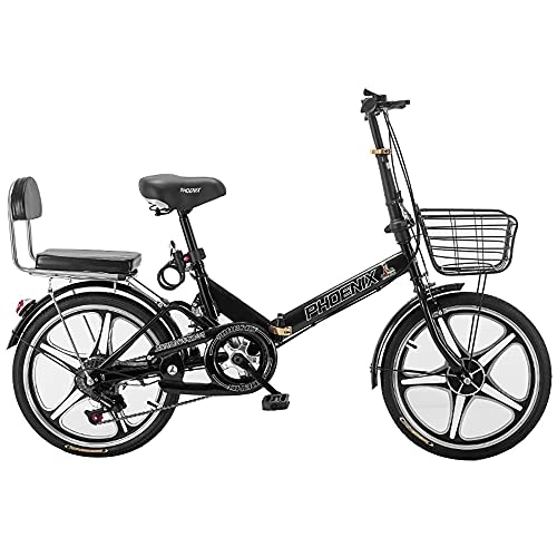 Folding Bike : 20" Folding City Bicycle Bike, Light Work Adult Ultra Light Variable Speed Portable Male Bicycle Folding Carrier, for Men Women Lightweight Folding Casual Bicycle