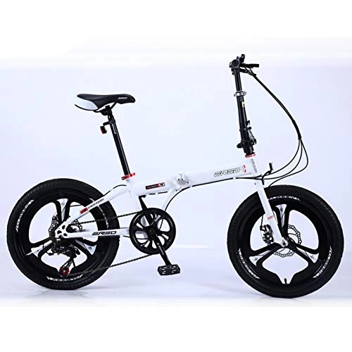 Folding Bike : 20" Folding Lightweight Bicycle 7 Variable Speed Bike for Student&Adult