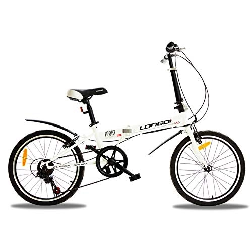 Folding Bike : 20 Inch Adults Men and Women Folding Bike, with V Brake Lightweight Mini Folding Bicycle Variable Speed Folding Bicycle Adult Student Small Wheel Folding Bicycle Ultra Light A, 20 inches