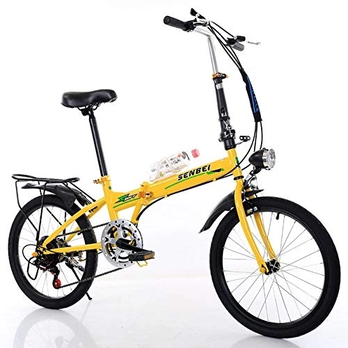 Folding Bike : 20 Inch ​​City Folding Mini Bike, Variable Speed Men Women Adult Folding Bicycle Lightweight, Stylish and Fast Folding for Student Bike Male and Female Bicycle B, 20 Inch