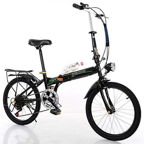 Folding Bike : 20 Inch City Folding Mini Bike, Variable Speed Men Women Adult Folding Bicycle Lightweight, Stylish and Fast Folding for Student Bike Male and Female Bicycle C, 20 Inch