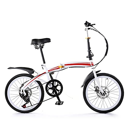 Folding Bike : 20 Inch Folding Bicycle, Adult Variable Speed Bicycle Double Disc Brake Bicycle for Men Women-Students And Urban Commuters, B