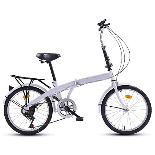 Folding Bike : 20-inch Folding Bicycle Female Adult Ultra-Light Portable Bicycle, Variable Speed ​​Student Bicycle, 8-14 Years Old Women Mountain Bike-A
