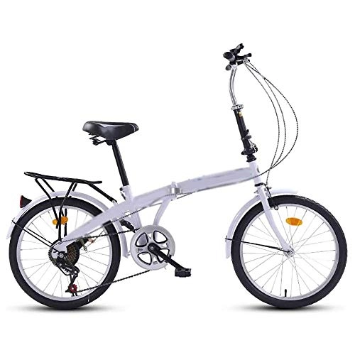 Folding Bike : 20-inch Folding Bicycle Female Adult Ultra-Light Portable Bicycle, Variable Speed ​​Student Bicycle, 8-14 Years Old Women Mountain Bike-B