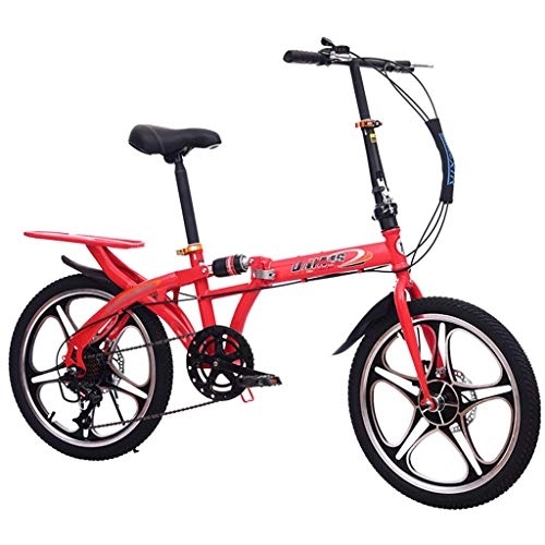 Folding Bike : 20 Inch Folding Bicycle for Adults Men and Women, Portable Outdoor Travel Bikes City Urban Commuters for Adult Teens, Mini Small Bicycle Adult Female Folding Bicycle Student Car