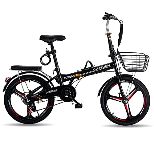 Folding Bike : 20 inch Folding Bike, Adult 7-Speed Commuter Bicycle, Outdoor Sports Light Bicycles for Man and Women, White, Red, Black