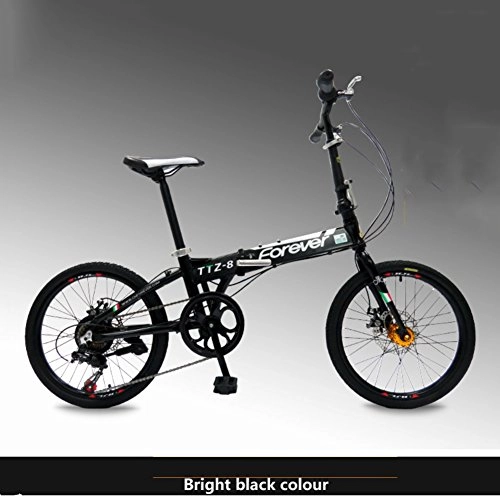 Folding Bike : 20-inch Folding Bike, Great for City Riding Commuting, Ultra-light Aluminum Foldable Bicycle Frame Alloy Shimano Gears For Commuter Men And Women Junior High School Students-Black 110x130cm(43x51inch)