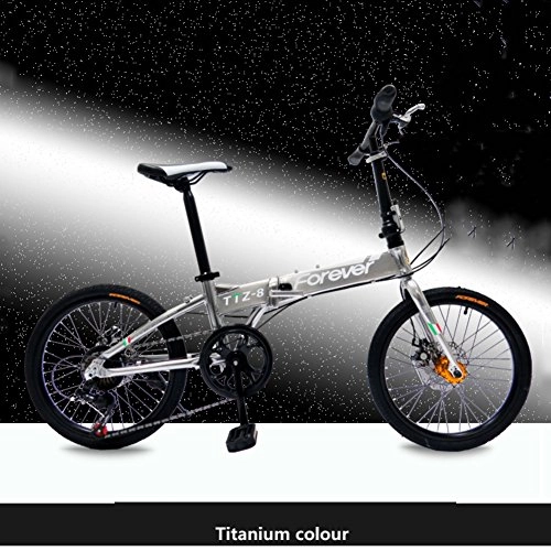 Folding Bike : 20-inch Folding Bike, Great for City Riding Commuting, Ultra-light Aluminum Foldable Bicycle Frame Alloy Shimano Gears For Commuter Men And Women Junior High School Students-silver 110x130cm(43x51inch)