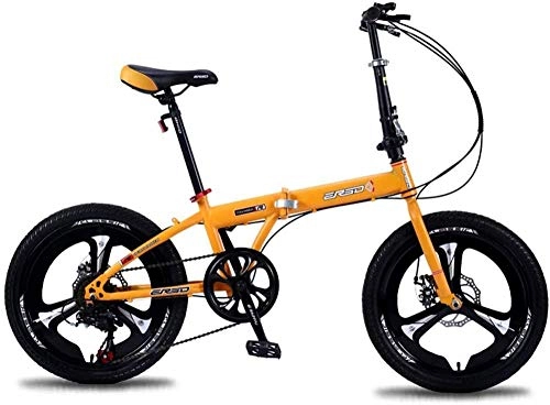 Folding Bike : 20 Inch Folding Bike High Carbon Steel Material Portable Bicycle for Men and Women Student Speed ​​Bike-B