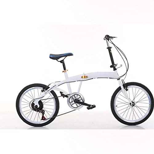 Folding Bike : 20 Inch Folding Bike, Lightweight Foldable Bikes, Commuter Bicycle for Adults Adjustable Seat and Dual Brakes for Men Women, High Carbon Steel Frame Colour: Black