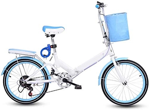 Folding Bike : 20 Inch Folding City Bike Bicycle, Mountain Road Bike Lightweight Fold Up Foldable Hybrid Bikes Commuter Full Suspension Specialized for Men Women Adult Ladies, H059ZJ