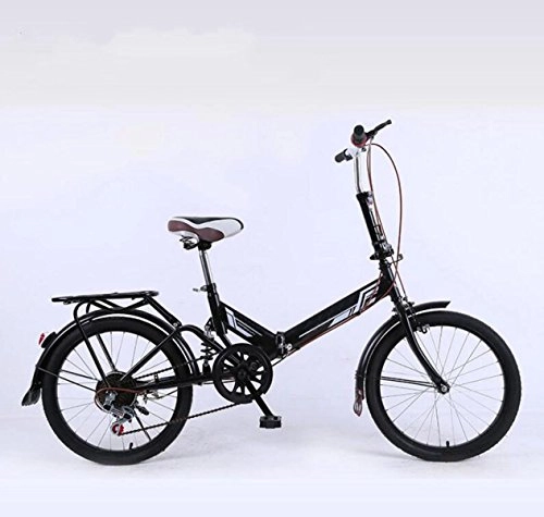Folding Bike : 20-inch Folding Speed-changing Bicycle Road Bike Adults Adults And Students Leisure Bicycles Bicycles, Black-20in