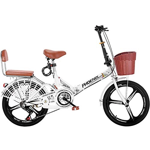 Folding Bike : 20-inch Folding Variable Speed Bicycle, Adult Ultra-light Shock-absorbing Folding Bicycle, Small Shopping Cart for Adults, Children and Students