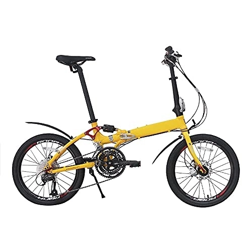 Folding Bike : 20 Inch Lightweight Alloy Folding City Bicycle Bike, 6-Speed, Foldable Urban Bicycle Cruiser with Quick-Fold System Double V-Brake and Height Adjustable Seat for Adults Students
