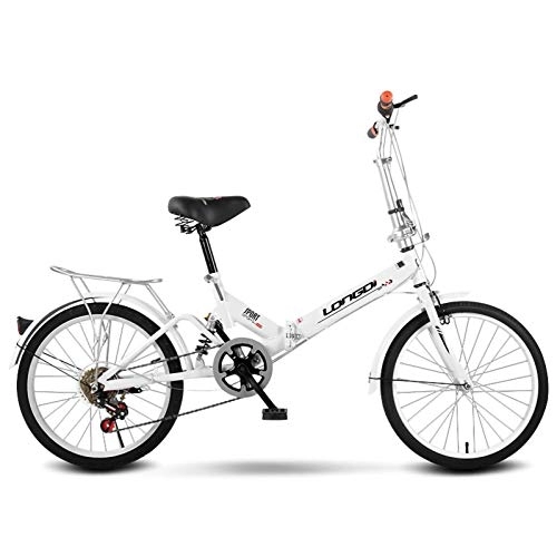 Folding Bike : 20 Inch Men Women Adult Folding Bike, 6 Speed Lightweight Mini Folding Bicycle Variable Speed Folding Bicycle Adult Student Child Male and Female Portable Bicycle D, 20 inches 6 speed