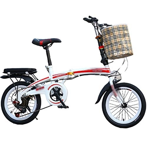 Folding Bike : 20 Inch Mini Folding Bike, Variable Speed Adult Men Women ​​City Urban Folding Bicycle Double Safety Brake / High Carbon Steel Body Suitable Height: 140-175CM Outdoor Bicycle D, 20 inches