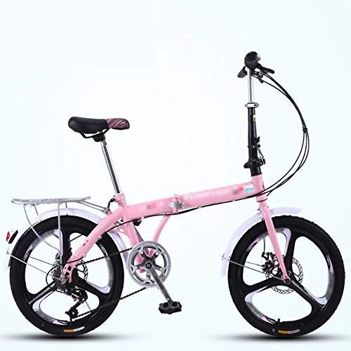 Folding Bike : 20-Inch Variable Speed Foldable Bicycle Portable Folding Exercise Bike City Bike Total Length 149CM, 7 Speed