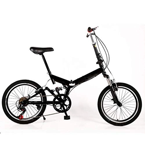 Folding Bike : 20 Inch Wheel Double Disc Brake Shock Absorption Variable Speed Adult Portable Male And Female Student Folding Bicycle, comfort Bikes For Commuting, Camping Travel Carry (Color : B1, Size : 2