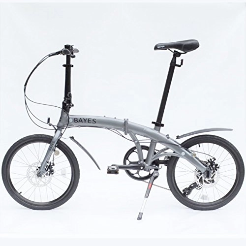 Folding Bike : 20Aluminium folding bike Shimano 8Gang with Disc Brakes Folding Bicycle Folding Bike, grau seidenmatt
