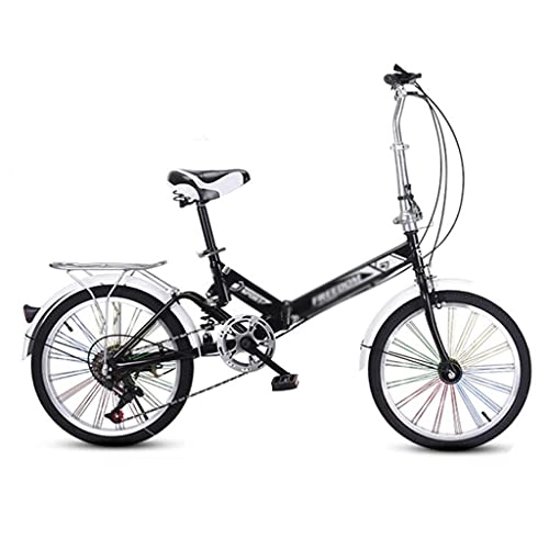 Folding Bike : 20in ​​City Folding Mini Compact Bike Bicycle For Adults, Women, Men Urban Commuters(Color:black)