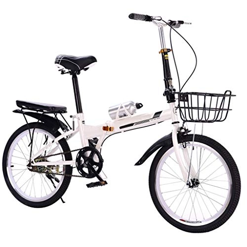 Folding Bike : 20in Wheel Folding Bikes For Adult Men And Women Lightweight High Carbon Steel Frame Single Speed Folding Bike City Mini Compact Bike Bicycle Urban Commuters (Color : D, Size : 20in) Unicycl