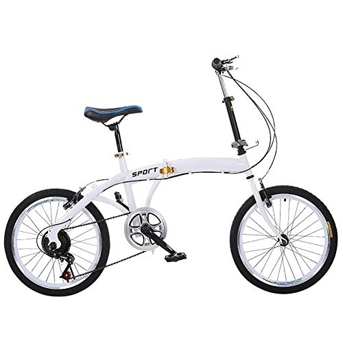 Folding Bike : 20inch 6 Speed V Brake Folding Bicycle Foldable Bike, Suitable For All Kinds Of Roads In The City, Fast Folding, Easy Storage Suitable For Height 125-180cm