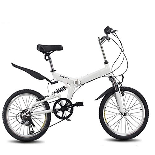 Folding Bike : 20inch Folding Mountain Bike, 6 Variable Speed Bicycle Road Bike Male Female Cycling Folding Bicycle Variable Speed Bike, for Urban Environment and Commuting To and From Get Off Work