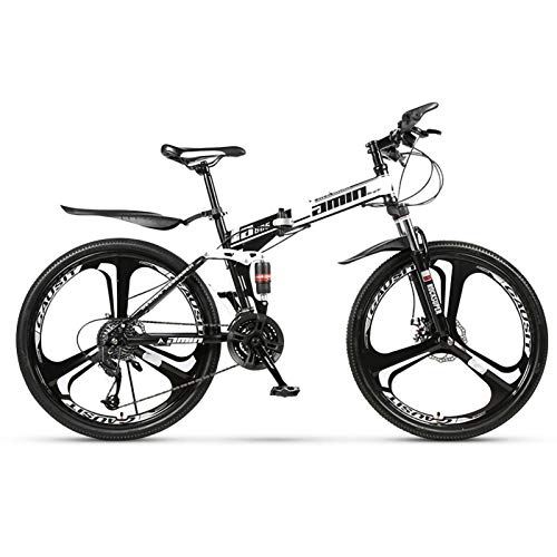 Folding Bike : 21 / 24 / 27 / 30 Speed Folding Mountain Bike, 24 / 26 Inch Double Shock Folding Outroad Bicycles with Double Disc Brake for Adults Women Men City Urban Folding MTB Bicycle A, 26 inch 30 speed