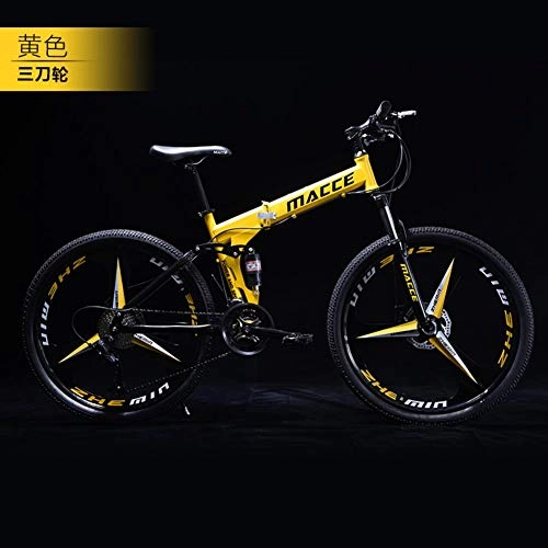 Folding Bike : 21 Speed Folding Mountain Bike Bicycle 24-inch Male And Female Students Shift Double Shock Absorber Adult Commuter Foldable Bike Dual Disc Brakes