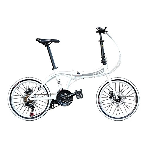 Folding Bike : 22 Inch Bike 21Speed Bicycle Disc Brake Aluminum Alloy Bicycle Mountain Bike Folding Bike (white)