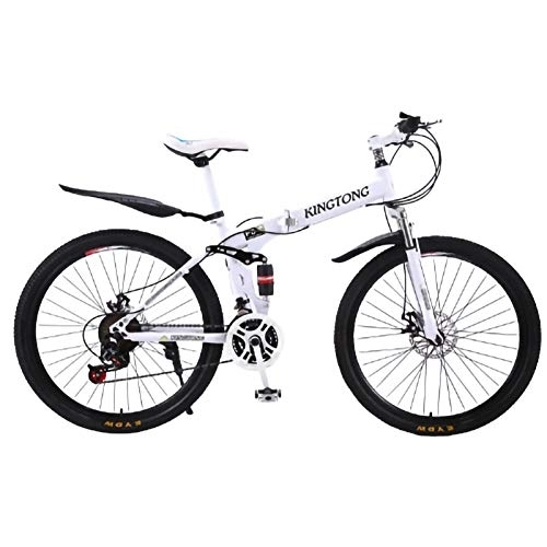 Folding Bike : 24 / 26 Inch Adult Folding Mountain Bicycle, Double Shock MTB Folding Outroad Bicycles 24 / 27 Speed Double Disc Brake Student Folding Bike for Adults Women Men ​​City Folding Bike A, 26 inch 27 speed
