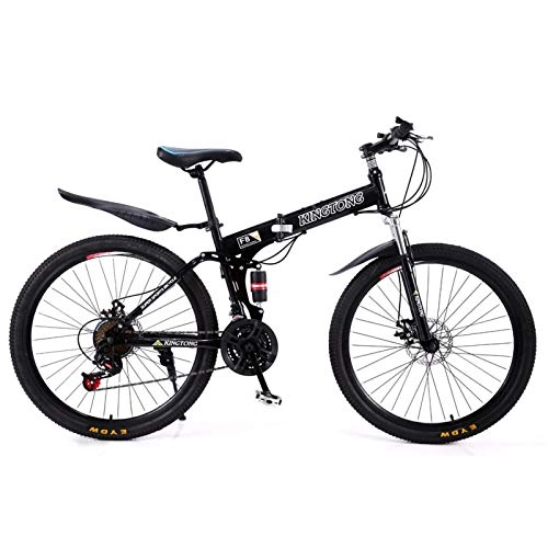 Folding Bike : 24 / 26 Inch Adult Folding Mountain Bicycle, Double Shock MTB Folding Outroad Bicycles 24 / 27 Speed Double Disc Brake Student Folding Bike for Adults Women Men City Folding Bike B, 26 inch 24 speed