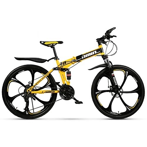 Folding Bike : 24 / 26 Inch Folding Mountain Bike, 21 / 24 / 27 / 30 Speed Double Shock Folding Outroad Bicycles U-Shaped Front Fork / Double Disc Brake for Adults Women Men Lightweight City Bicycle B, 26 inch 30 speed