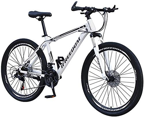 Folding Bike : 24 / 26 Inch Lightweight Mini Folding Bike, Outroad Mountain Bike, Small Portable Bicycle, Adult Student Mountain Bike, with 21 Speed Dual Disc Brakes, 26 Inch-#1 White