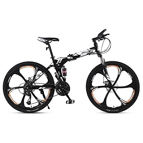 Folding Bike : 24 / 26 Inch Mountain Bike Portable Foldable High Carbon Steel Frame 21 / 24 / 27 Speed Variable Speed Bicycle Dual Disc Brake City Commuter Bike